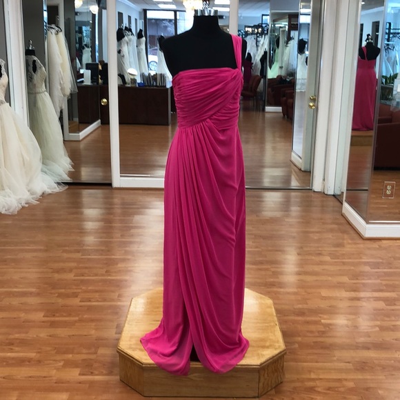Dessy Collection Dresses & Skirts - Azla (hot pink) one shoulder full length dress